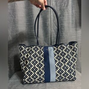 Kate Spade Large Tote in Jacquard and Blue Spade Florwer